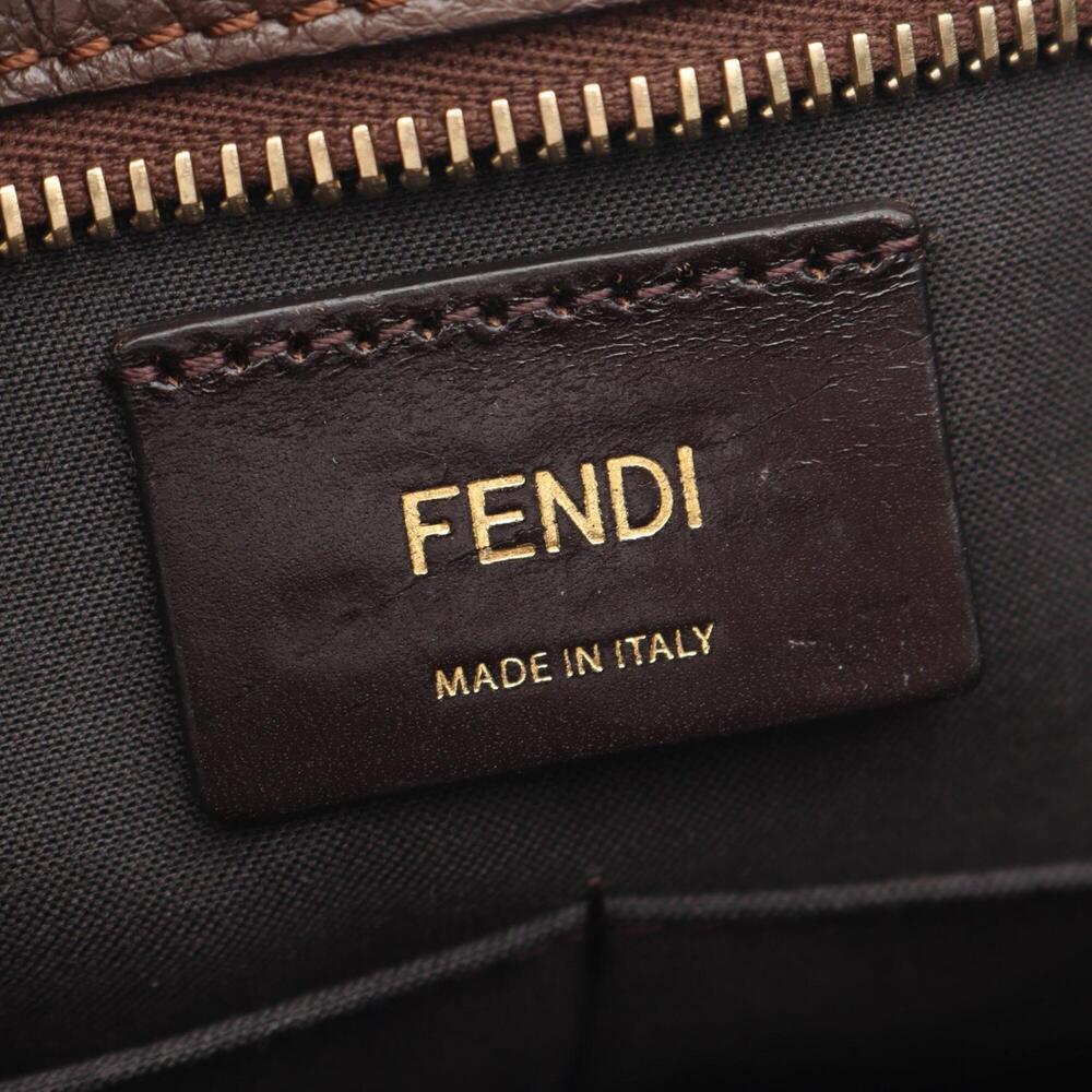 Fendi Zucca Tote Bag Handbag Canvas Leather Women's Brown 8BH268 - Picture 4 of 8